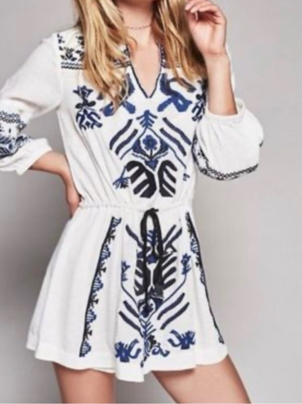 Free People Boho Embroidered Dress